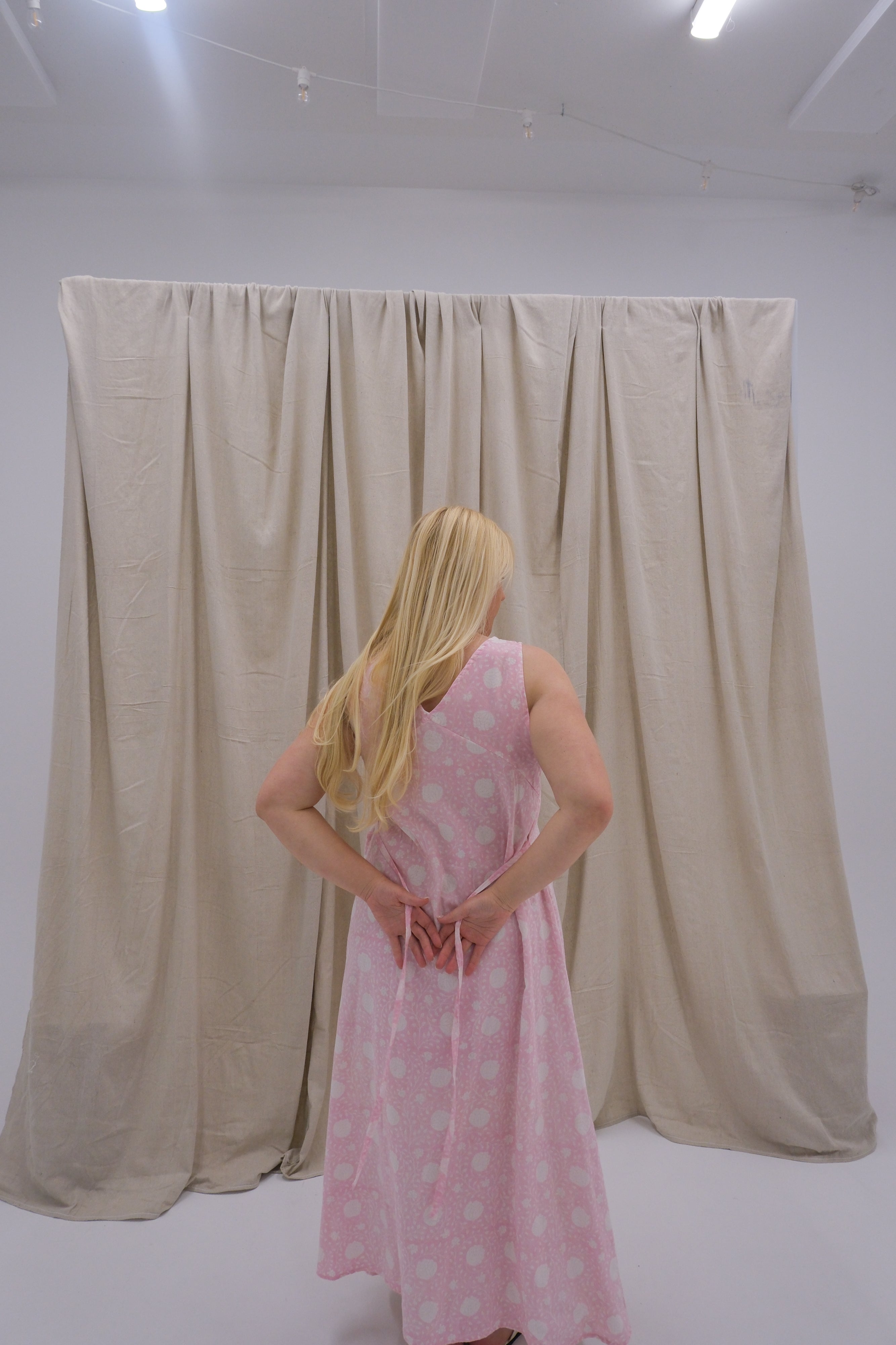 Honeymoon Maxi Dress - Milky Pink Lotus Buds