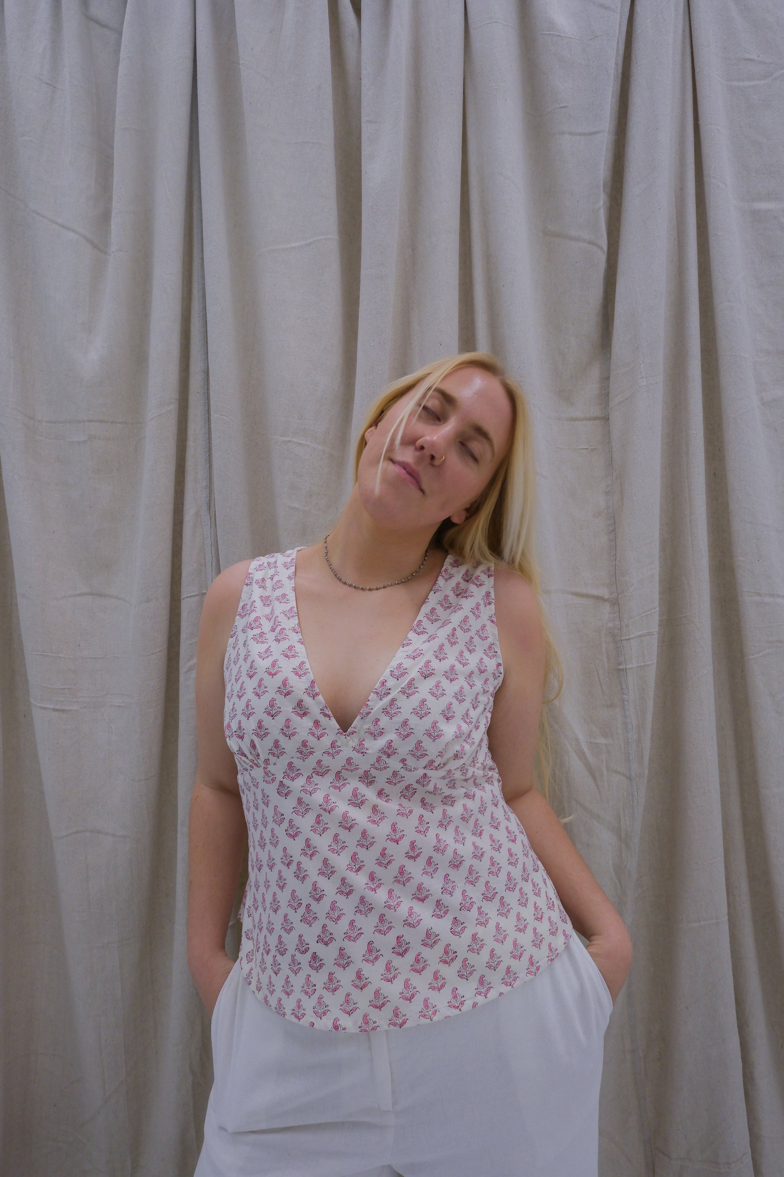 Daydream Top - Rose Milk Paisley