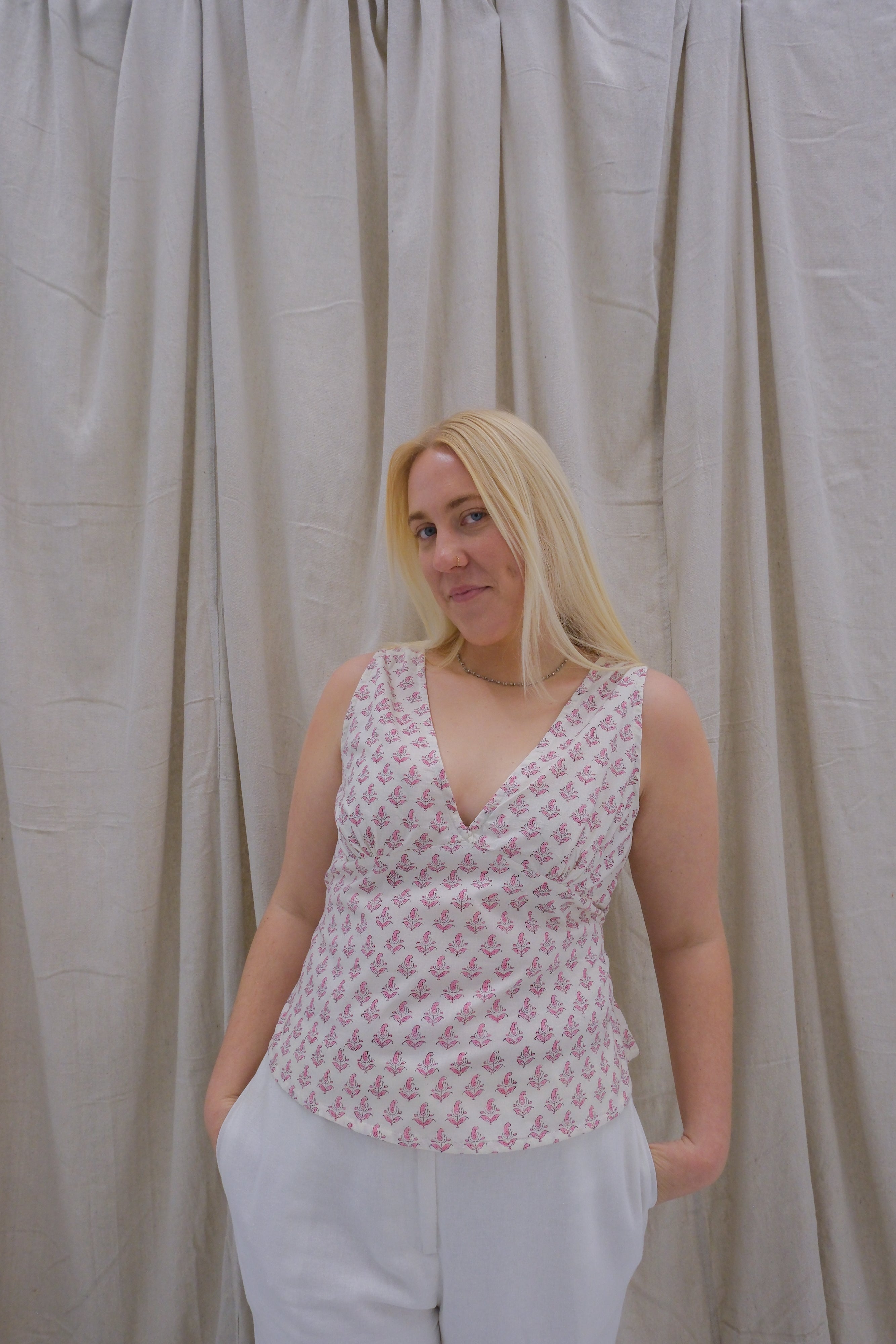 Daydream Top - Rose Milk Paisley
