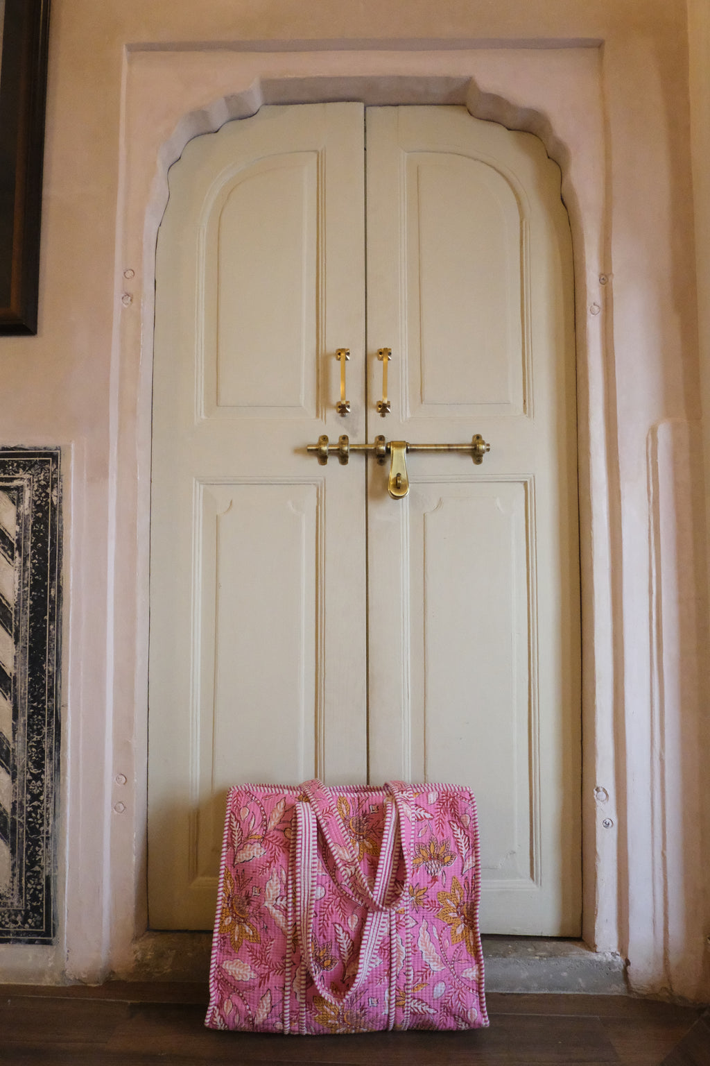 Quilted Tote Bag - Pink Forest