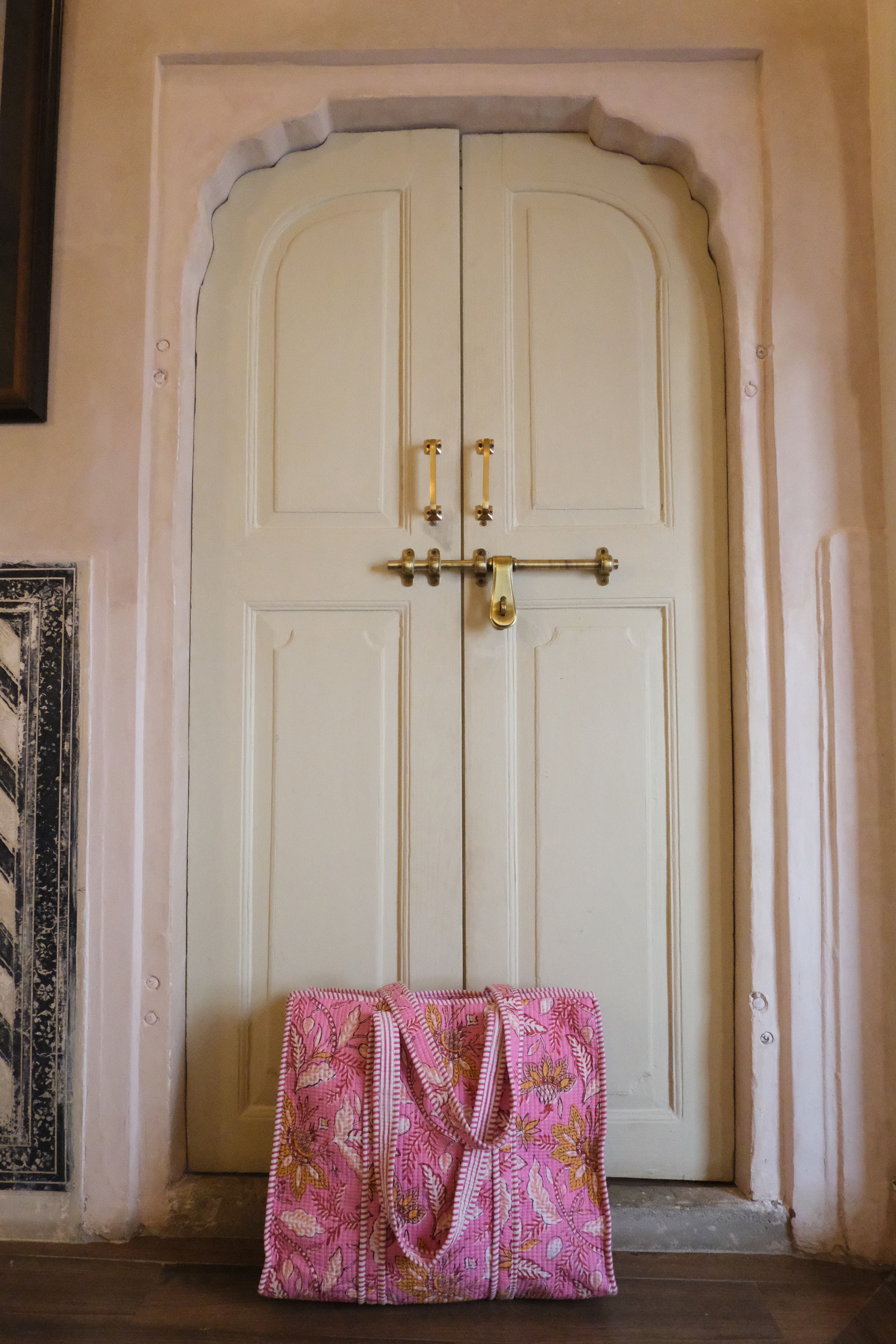 Quilted Tote Bag - Pink Forest