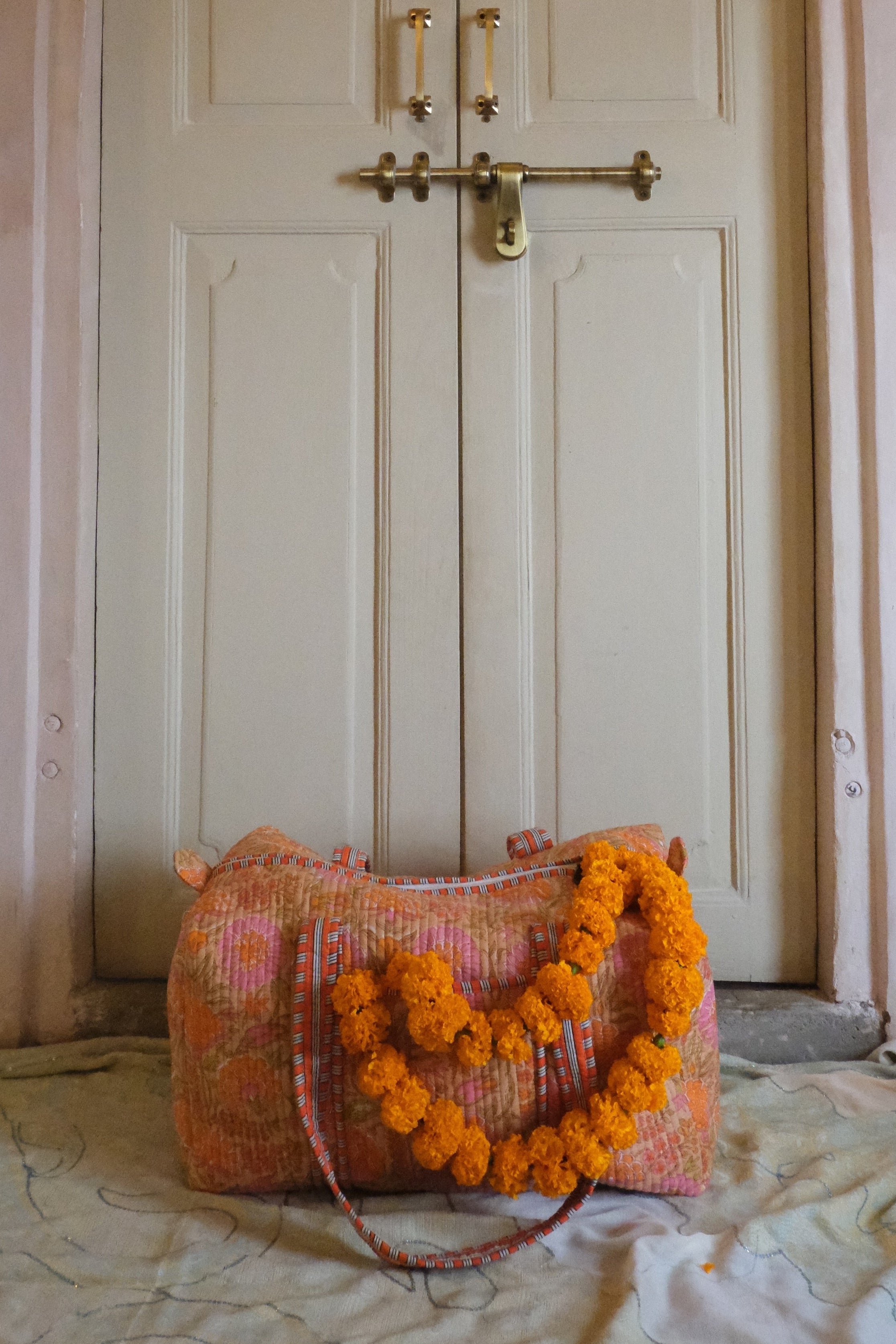 Quilted Duffel Bag - Orange