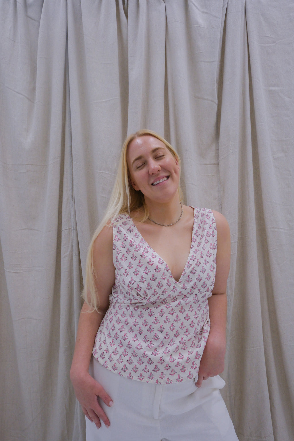 Daydream Top - Rose Milk Paisley