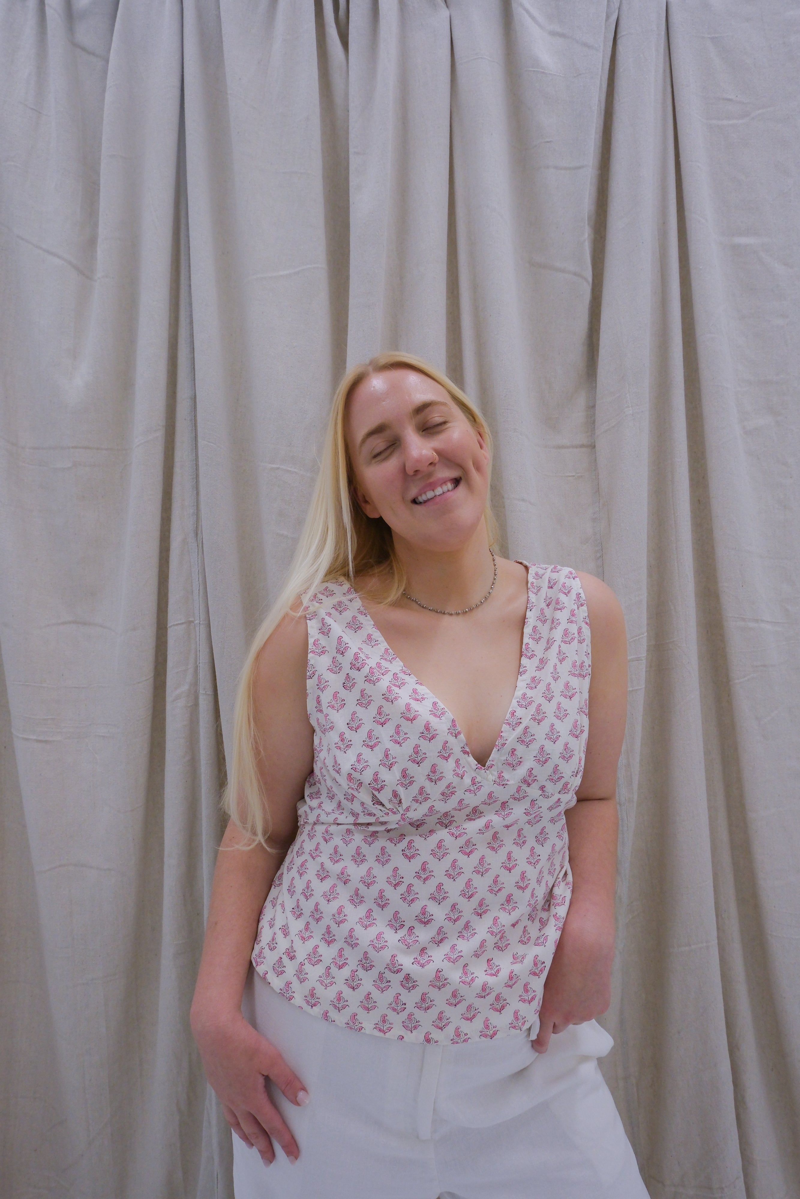 Daydream Top - Rose Milk Paisley