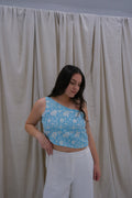 Rani Asymmetric Top - Lagoon Carnations